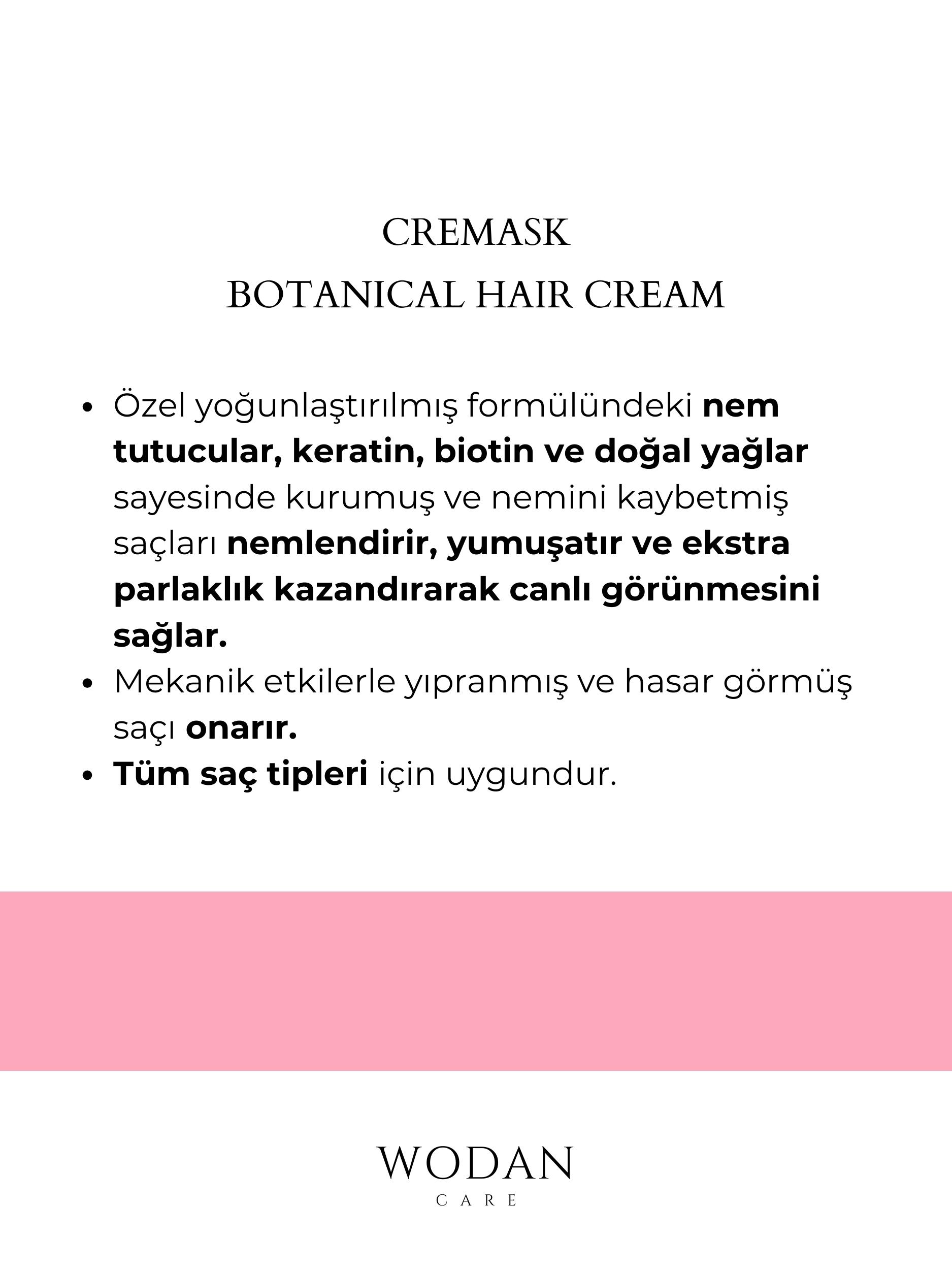 Wodan Care Cremask Botanical Durulanmayan Saç Bakım Kremi 500 ml - Görsel 3